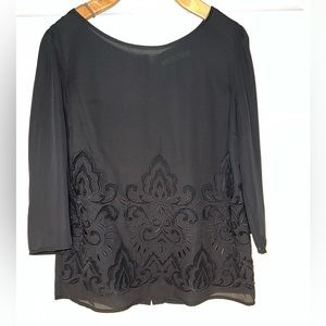 Black Laser cut blouse